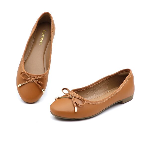 Women's Cushioned Insole Classic Bow Tie Ballerina Flat - Picture 9 of 10